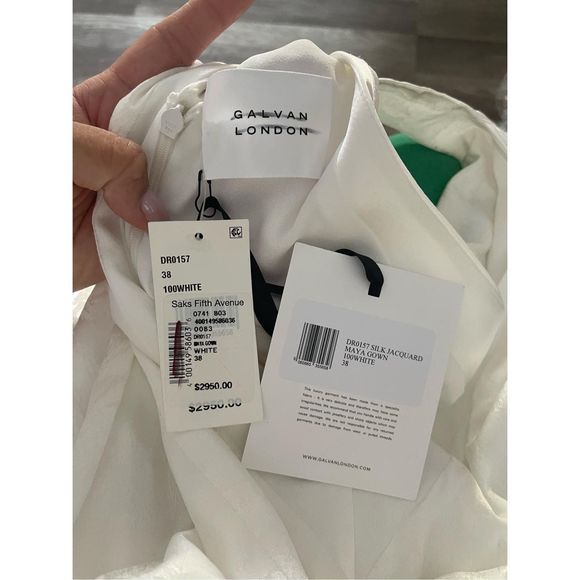 Galvan London Maya Silk-Blend A-Line Gown 38(6) $2950 - Picture 10 of 13